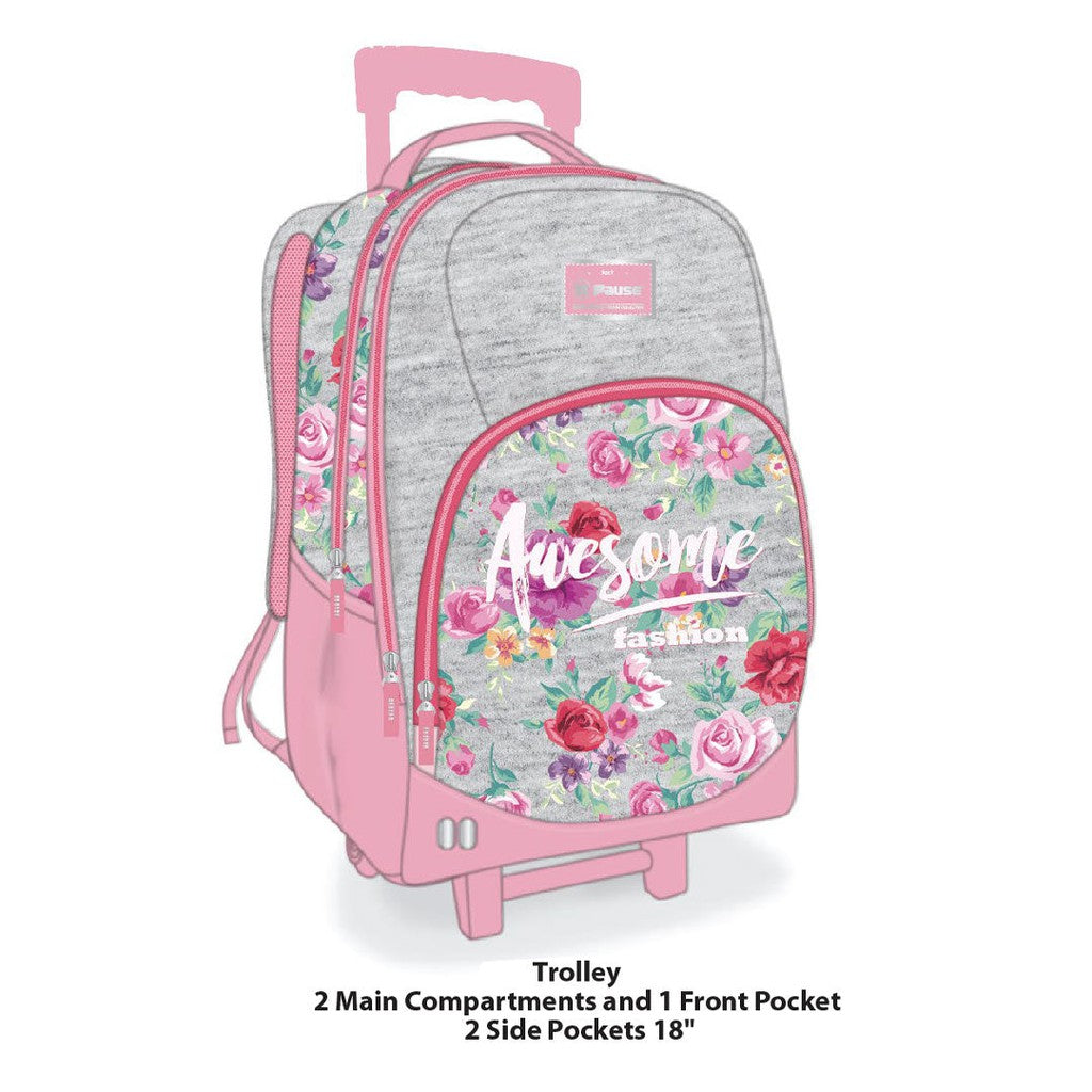 PAUSE FLOWERS TROLLEY BAGS