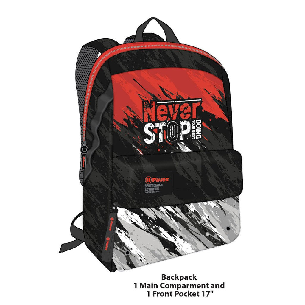 PAUSE NEVER STOP BACK-PACK