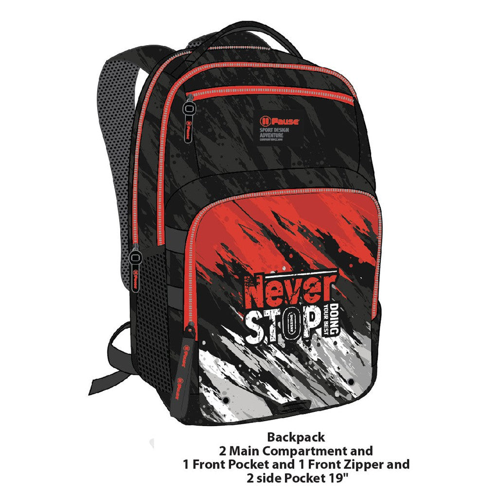 PAUSE NEVER STOP BACK-PACK