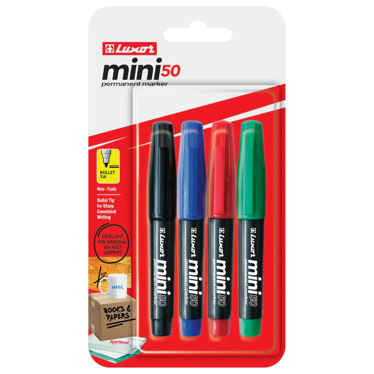 Luxor- Permanent Marker - Mini50 Assorted Color - Set Of 3 Packets