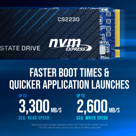 PNY CS2230 1TB M.2 NVMe PCle Gen3x4 SSD Read Speed Up To 3300MB/s Write Speed Upto 2600 MB/s