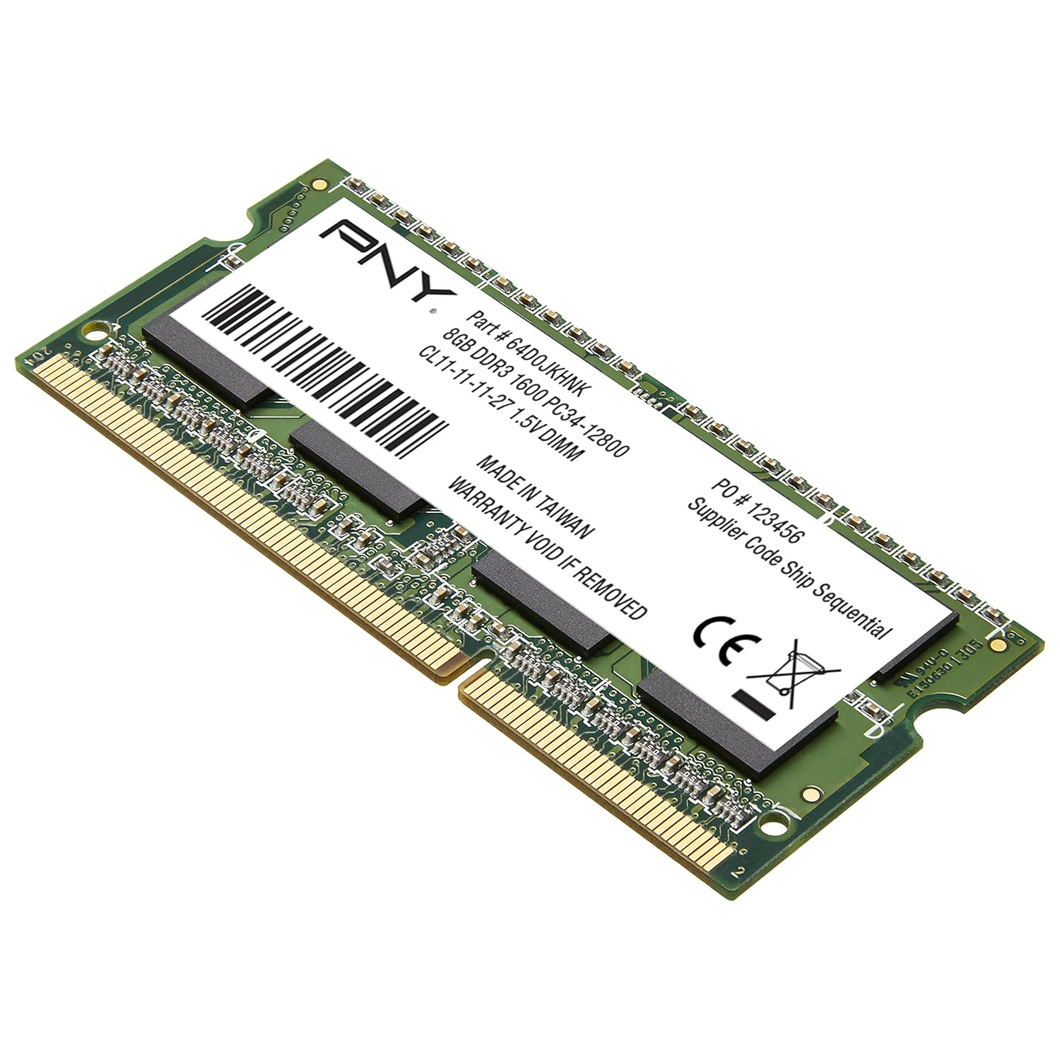 PNY Ram Notebook 8GB DDR3 12800 PNY 1600Mhz (MN8GSD31600)