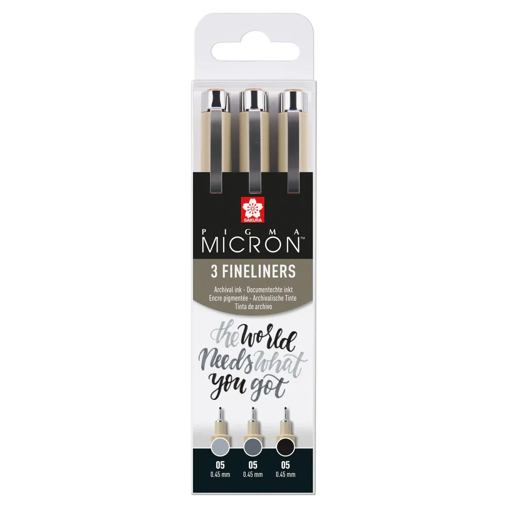 Sakura Pigma Micron 05 Set 3 Bk+Gr