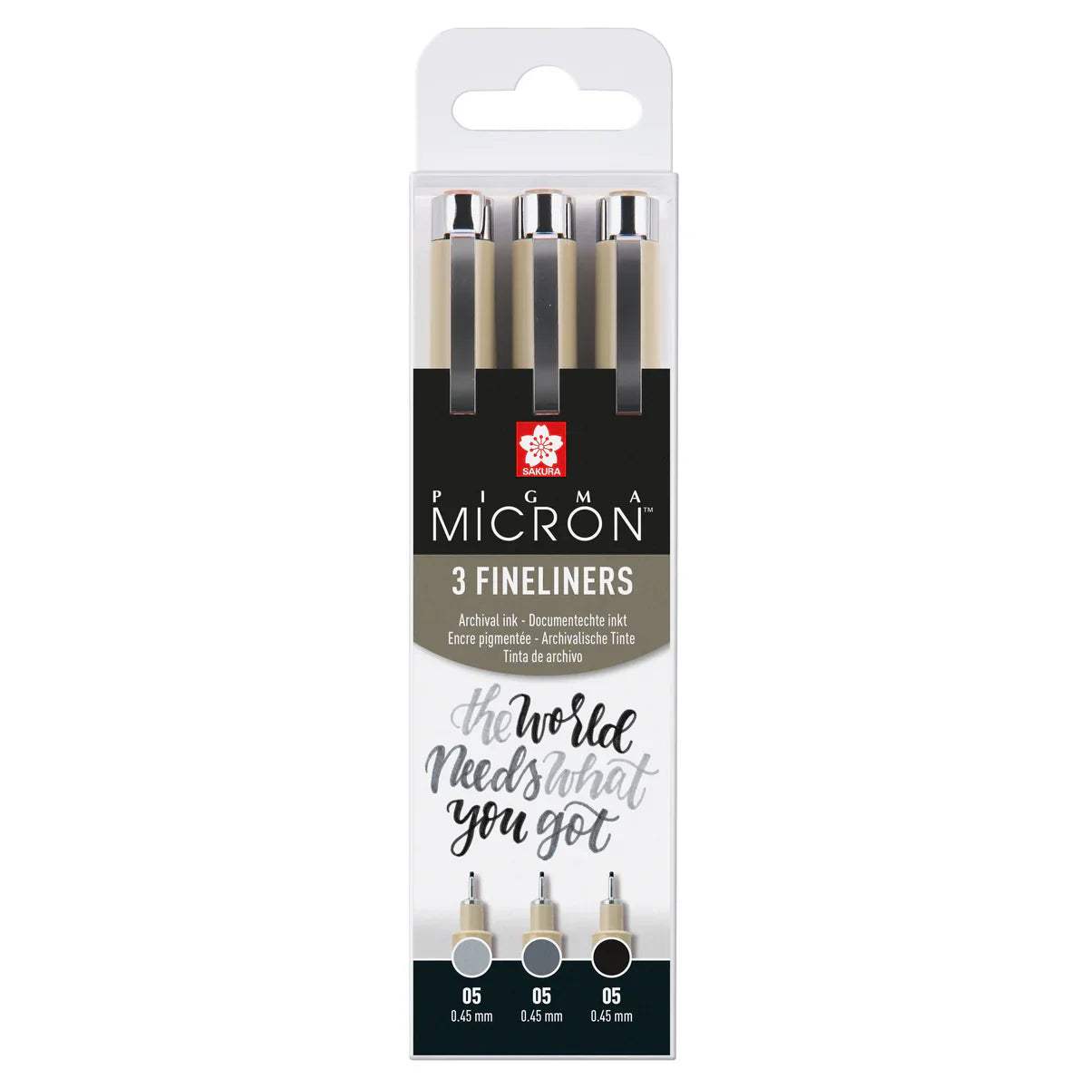 Sakura Pigma Micron 05 Set 3 Bk+Gr