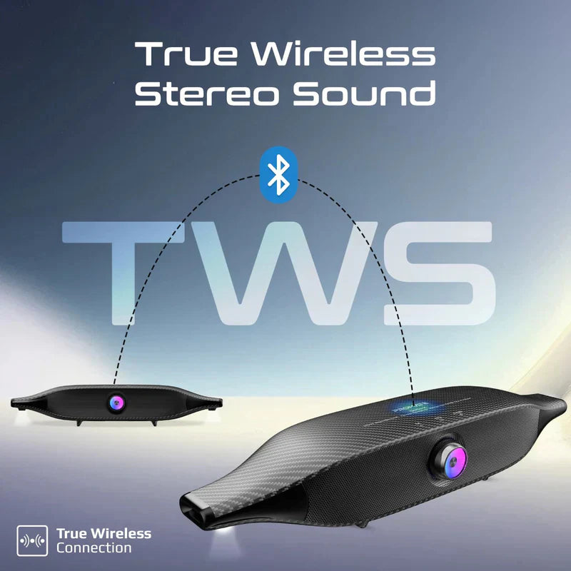 PROMATE Delta-X 20W Bass Boost Quad Speaker Wireless RGB Soundbar - Up to 20M / 6400mAh / Black