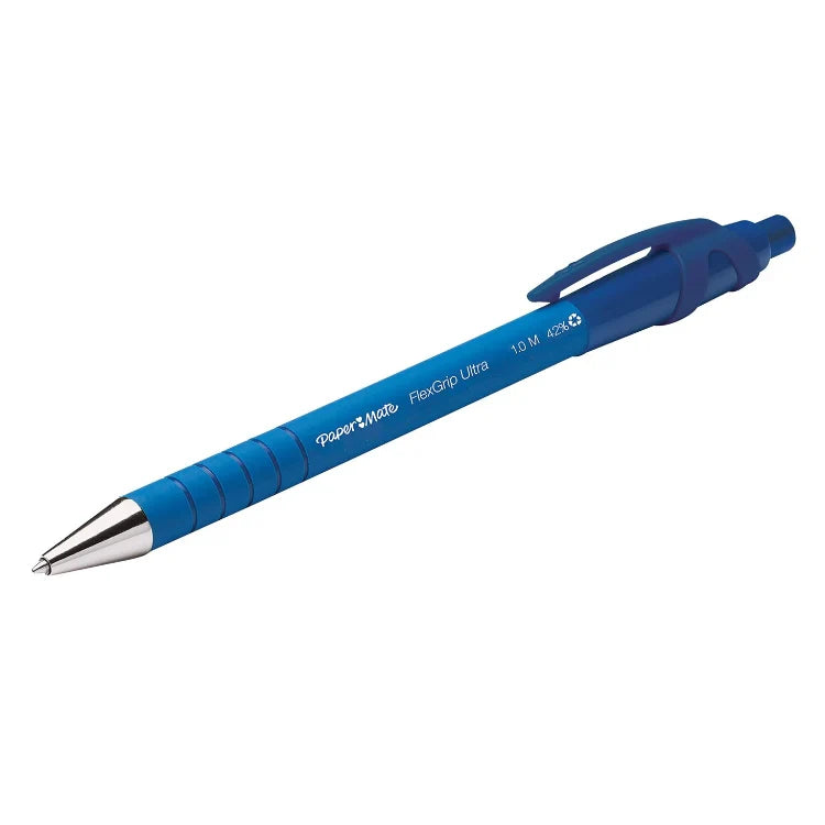 Paper Mate Flexgrip Ultra Retractable Ballpoint Pens (Blue, 3Pc)