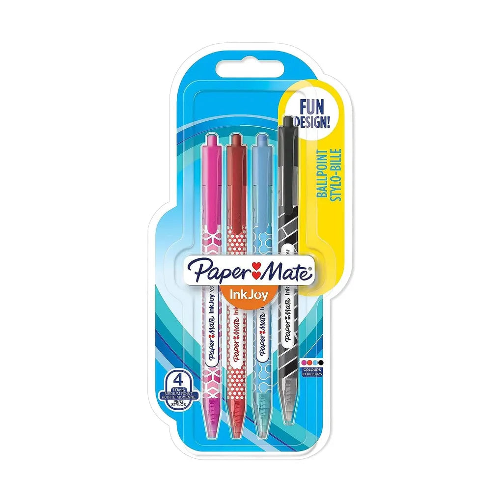 Paper Mate Inkjoy Wrap Ballpoint Pens (Assorted, 4Pc)