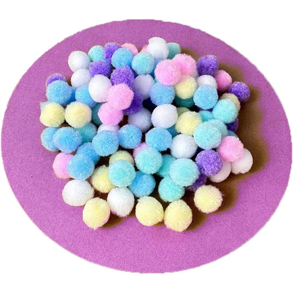 Pastel Colored Cotton Small Size Pom Pom Balls