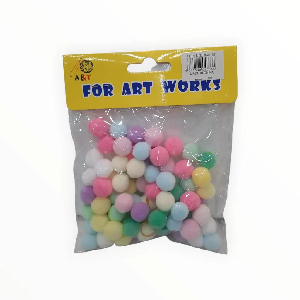 Pastel Colored Cotton Small Size Pom Pom Balls