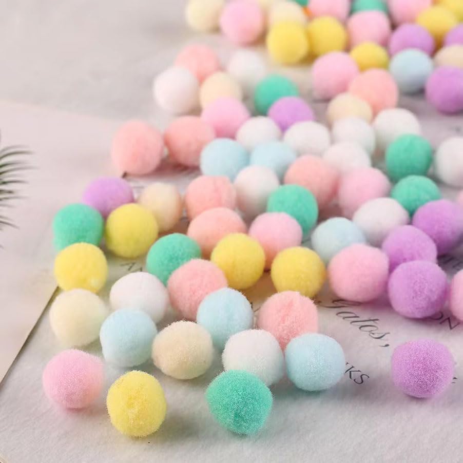 Pastel Colored Cotton Small Size Pom Pom Balls