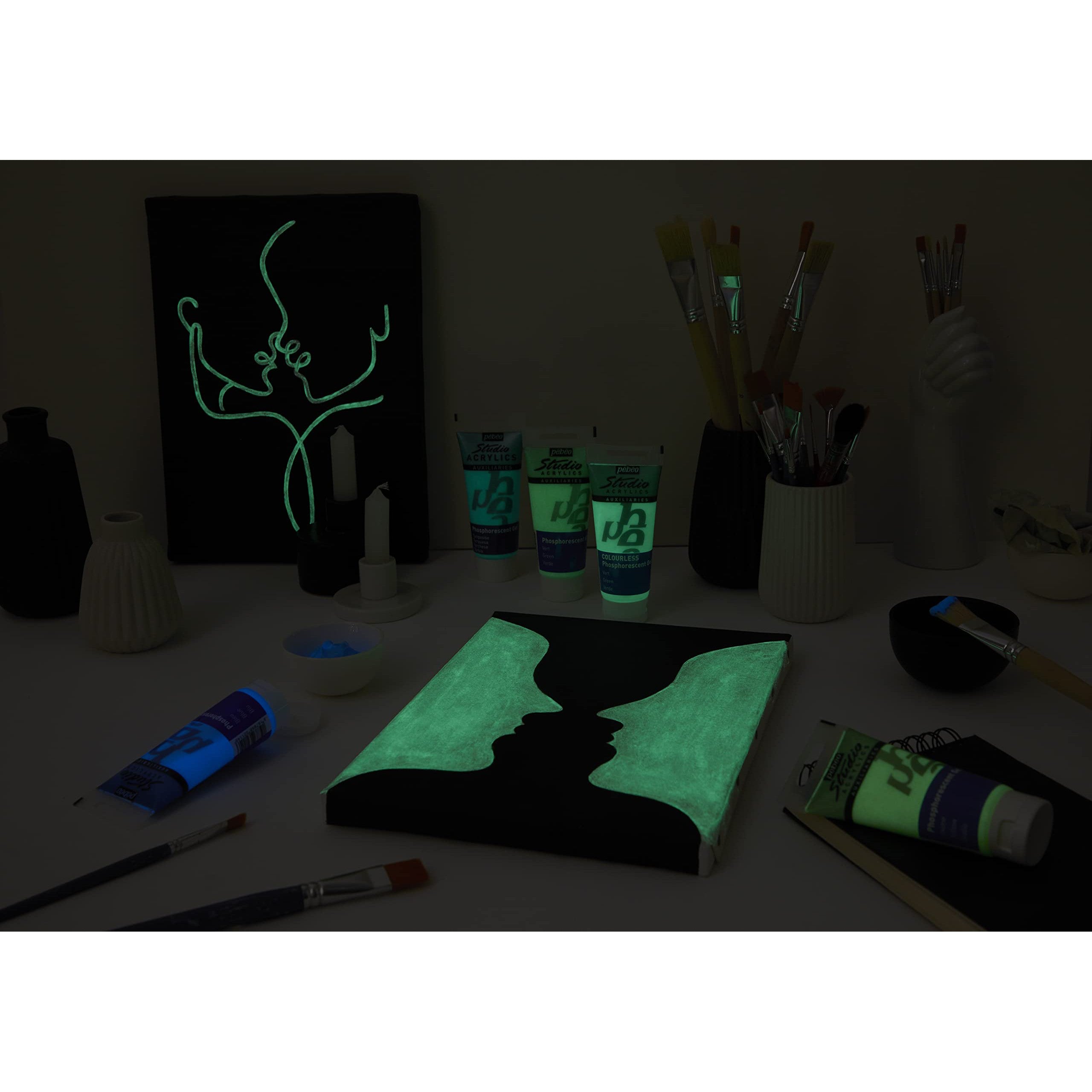 Pebeo Studio Green Acrylics Phosphorescent Gel -100Ml