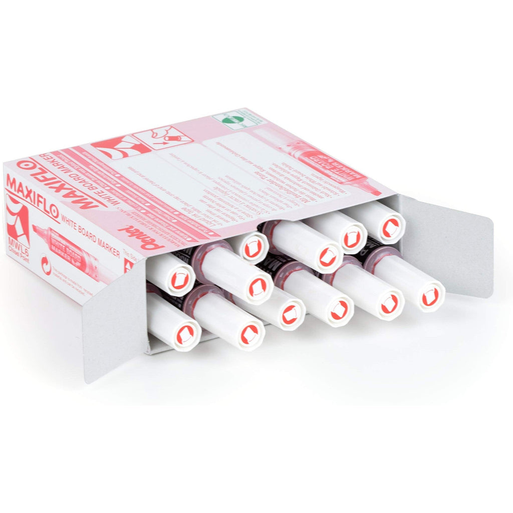 Pentel Maxiflo White Board Chisel Tip Marker (Pack Of 12)