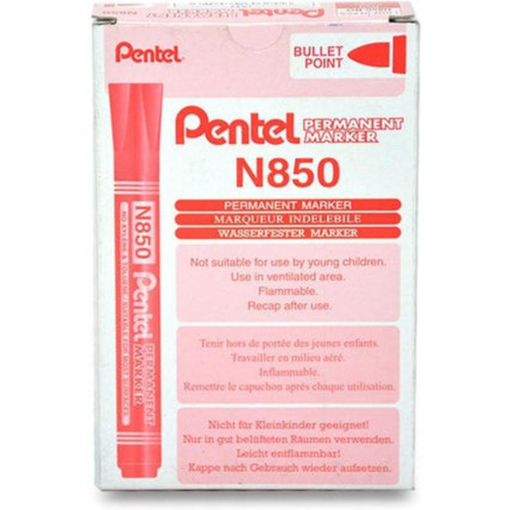 Pentel N850 Permanent Marker Bullet Tip 12Pcs/Pkt
