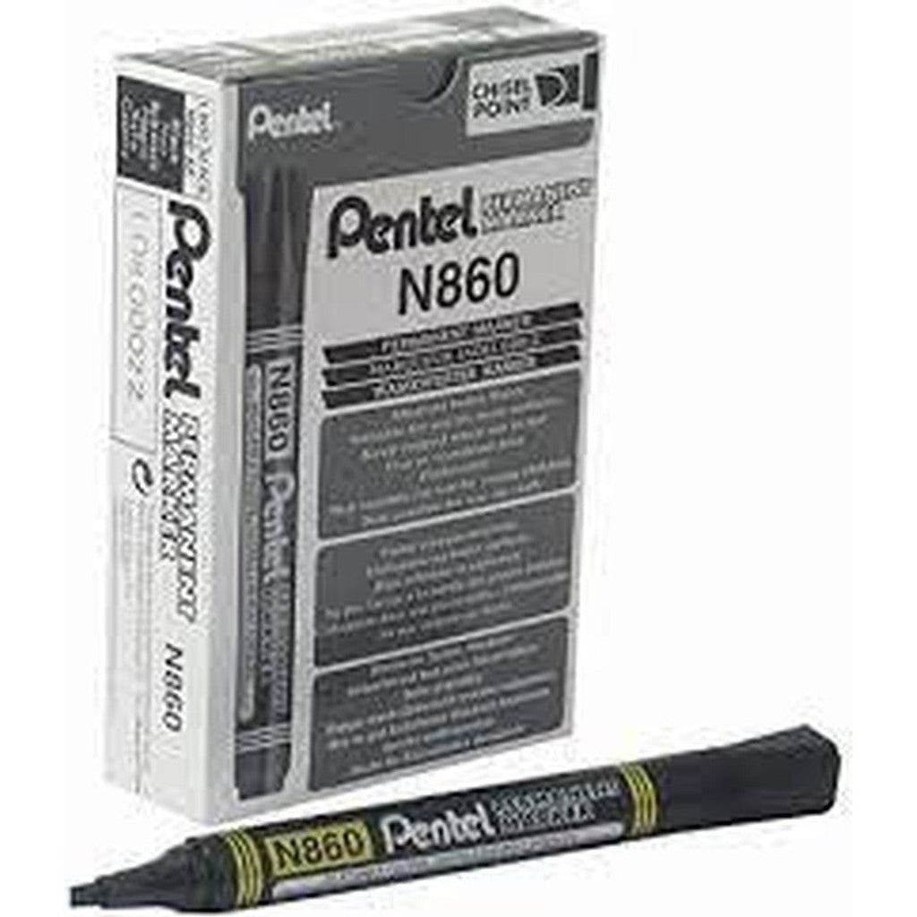 Pentel-N860-Permanent-Marker-Chisel-4.5Mm-Blue/Black