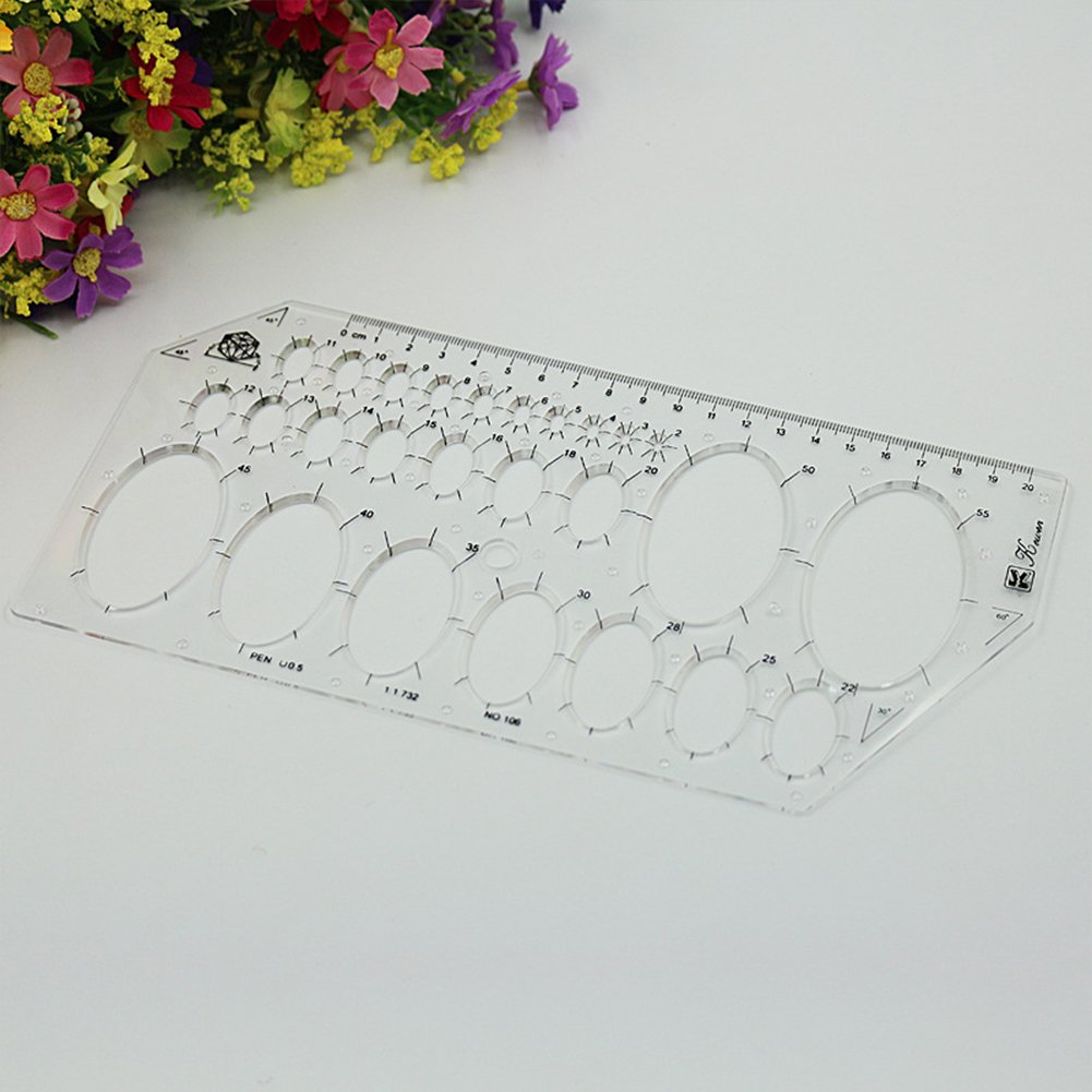 Plastic Circle Drawing Oval Shaped Ruler