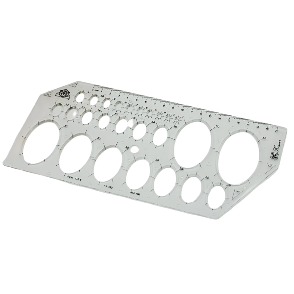 Plastic Circle Drawing Oval Shaped Ruler