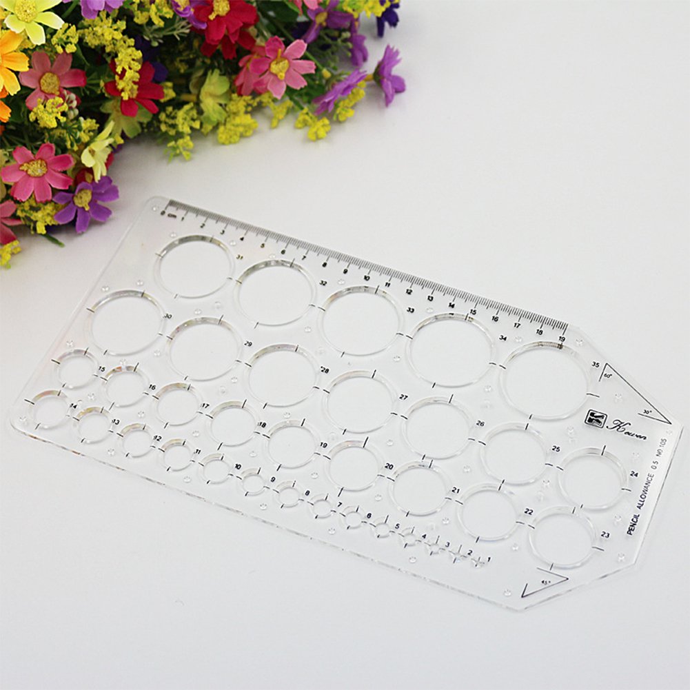 Plastic Circle Drawing Template Stencil Measuring Template Ruler
