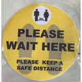 Please Wait Here Please Keep A Safe Distance Sticker