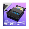 Portable Optical Drive External DVD Writer Dual Port USB-A 3.0 / USB-C