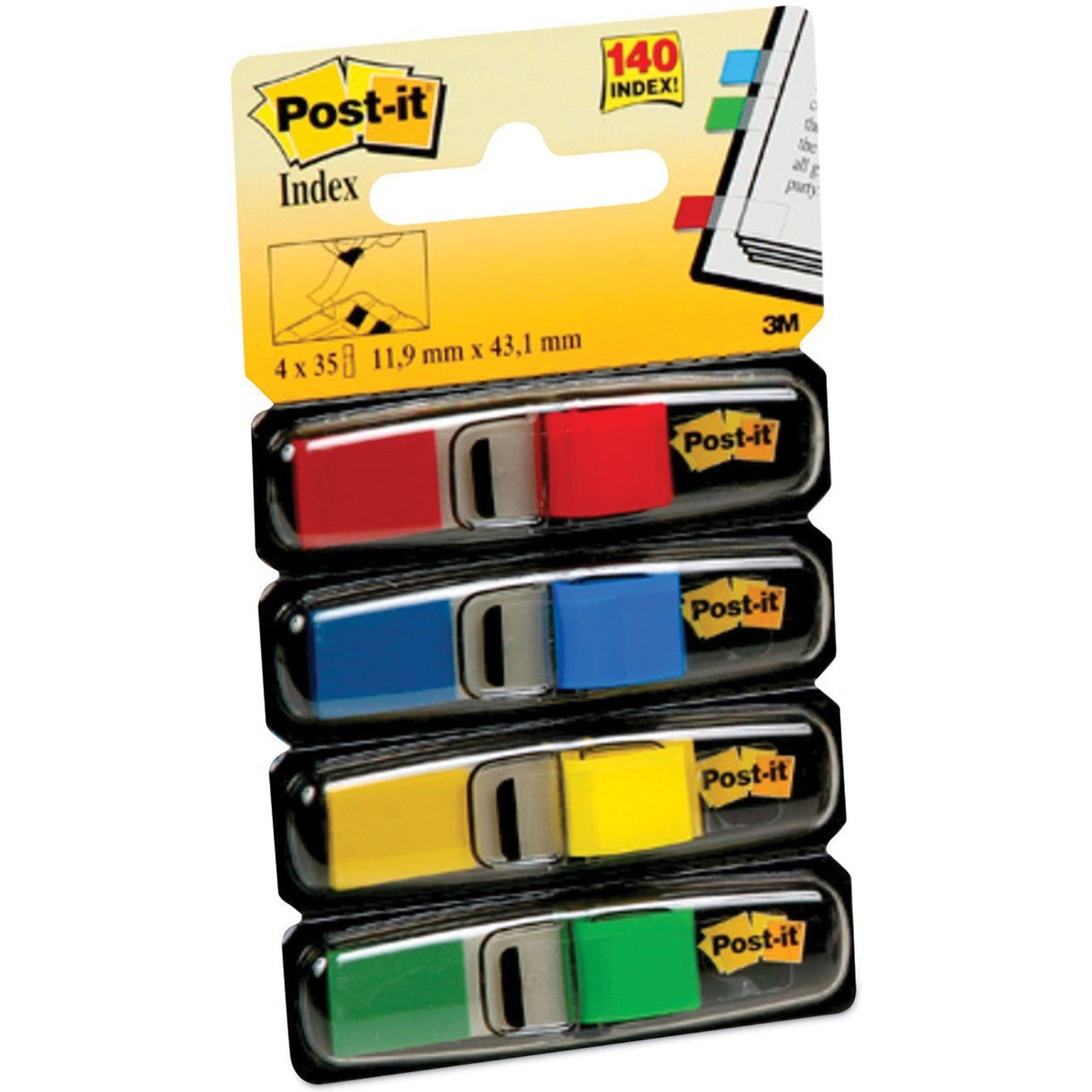 Post-It Flags Four Colour 0.47 X 1.7 140 FLAGS/Box (683-4)