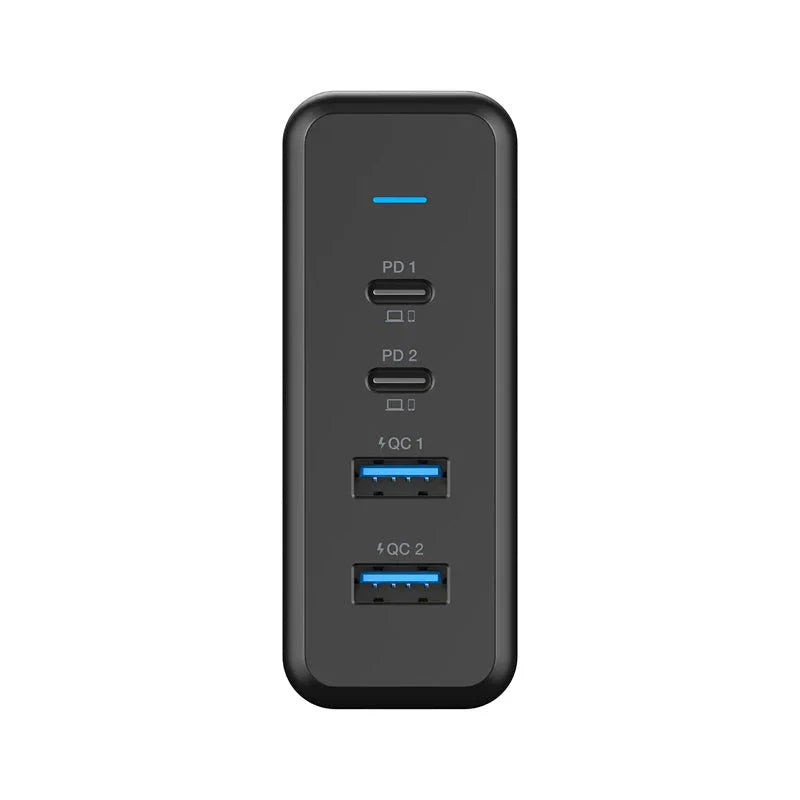 Powerology 156W Multiport USB Wall Charger - 156W / USB-C / USB-A / Black