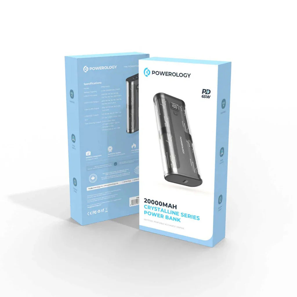 Powerology 20000mAh Crystalline Series Power Bank - Black