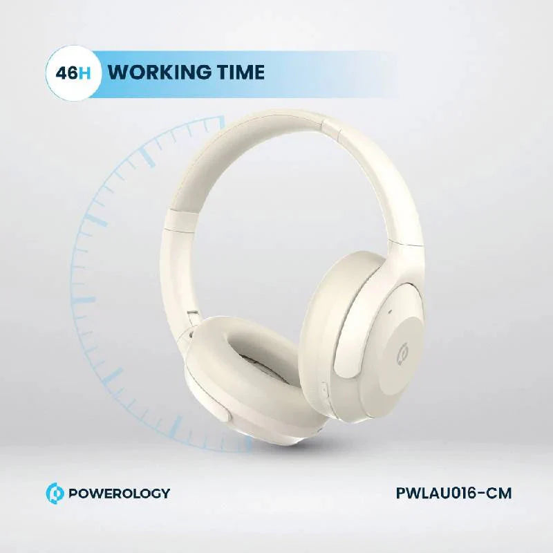 Powerology Hybrid ANC Headphone - 600mAh / Cream