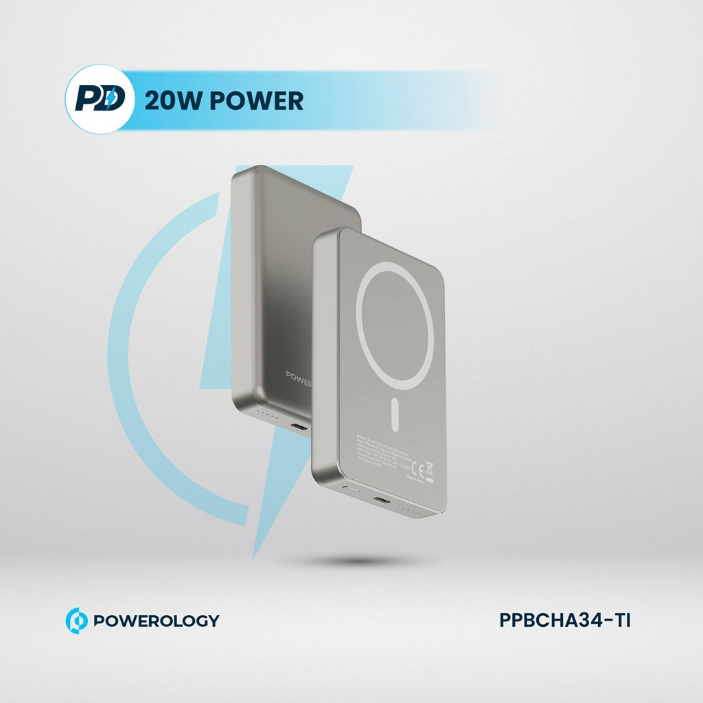 Powerology MagSafe Power Bank - 10000mAh / 20W PD / Dark Grey