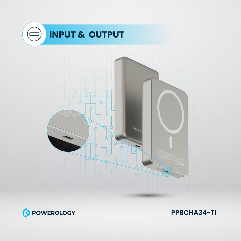 Powerology MagSafe Power Bank - 10000mAh / 20W PD / Dark Grey