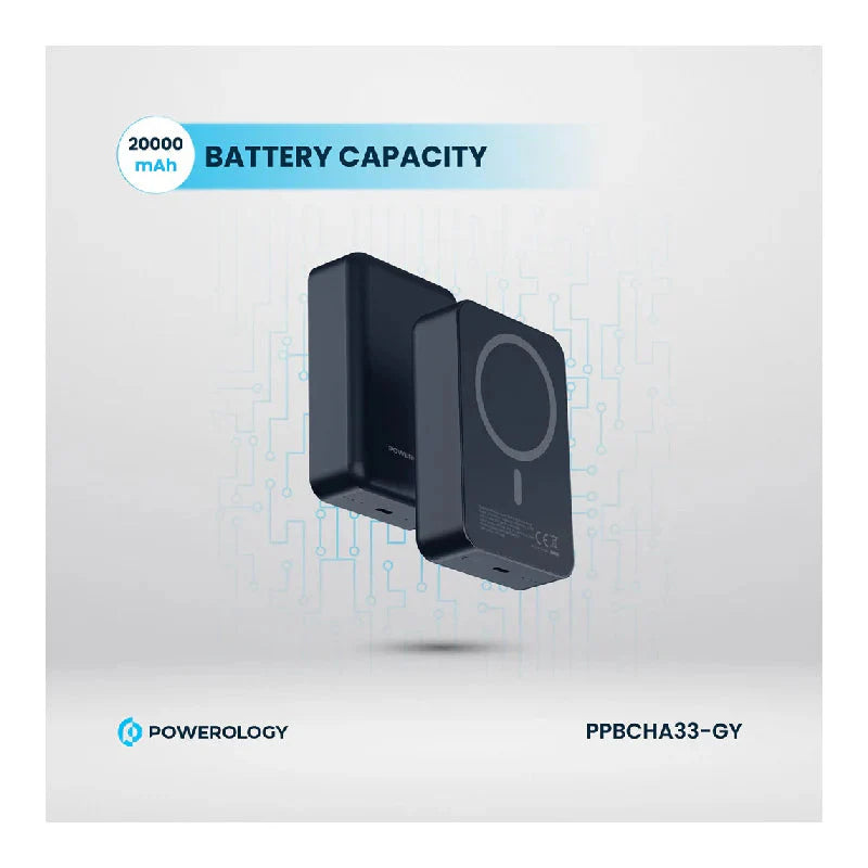 Powerology Magsafe PowerBank - 20000mAh / 15W / Dark Grey