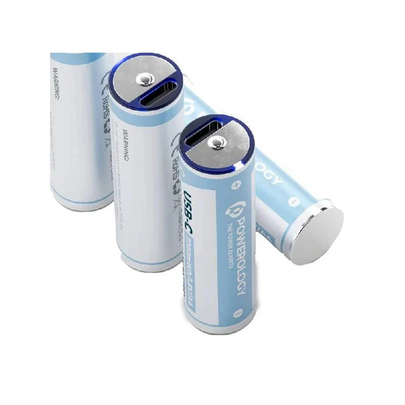 Powerology Type-C Rechargeable AA Battery - 1460mAh / Pack Of 4