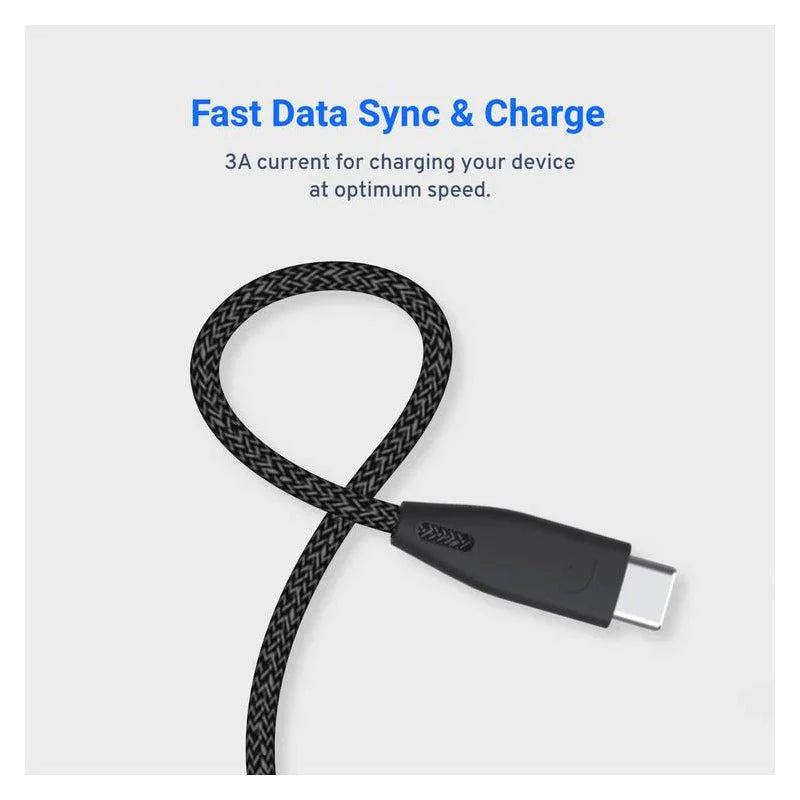 Powerology USB-C Charging Cable - USB-C To USB-C / 2 Meters / Black