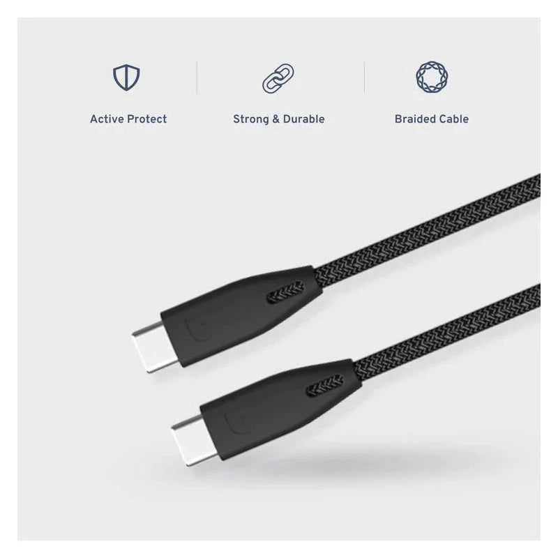 Powerology USB-C Charging Cable - USB-C To USB-C / 2 Meters / Black
