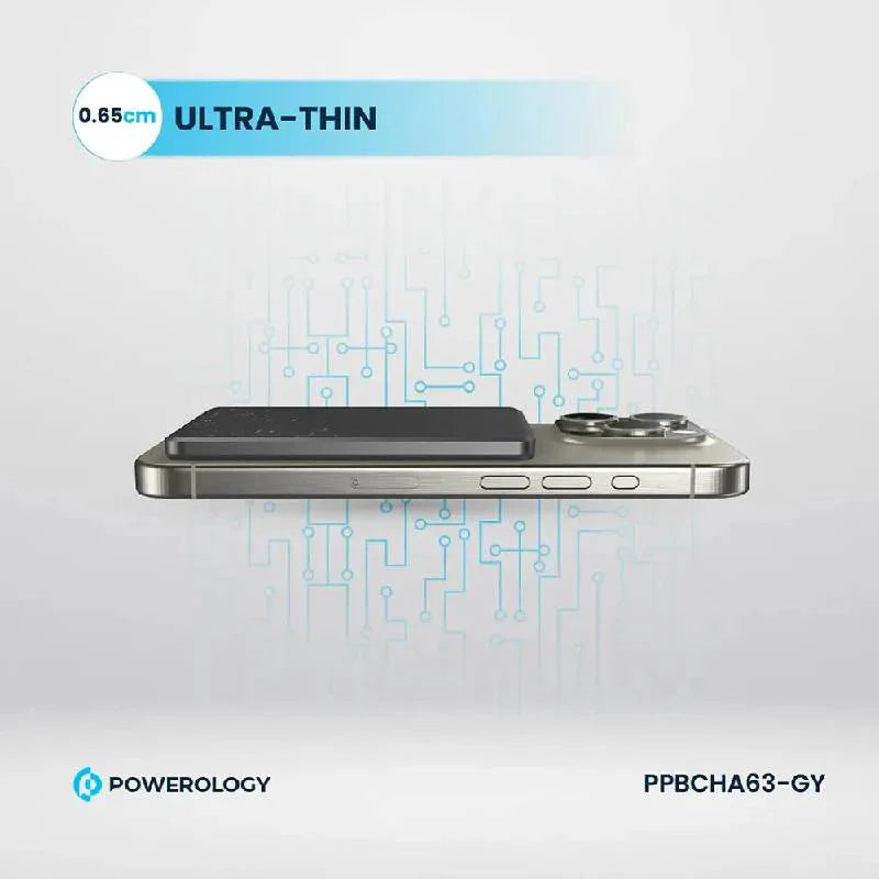 Powerology Ultra-Thin MagSafe Power Bank - 5000mAh / Type-C / Grey
