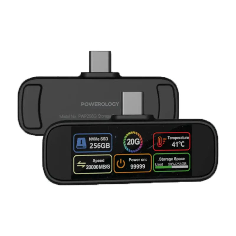 Powerology VOLTX Mini Portable SSD - 1TB / USB-C / Black
