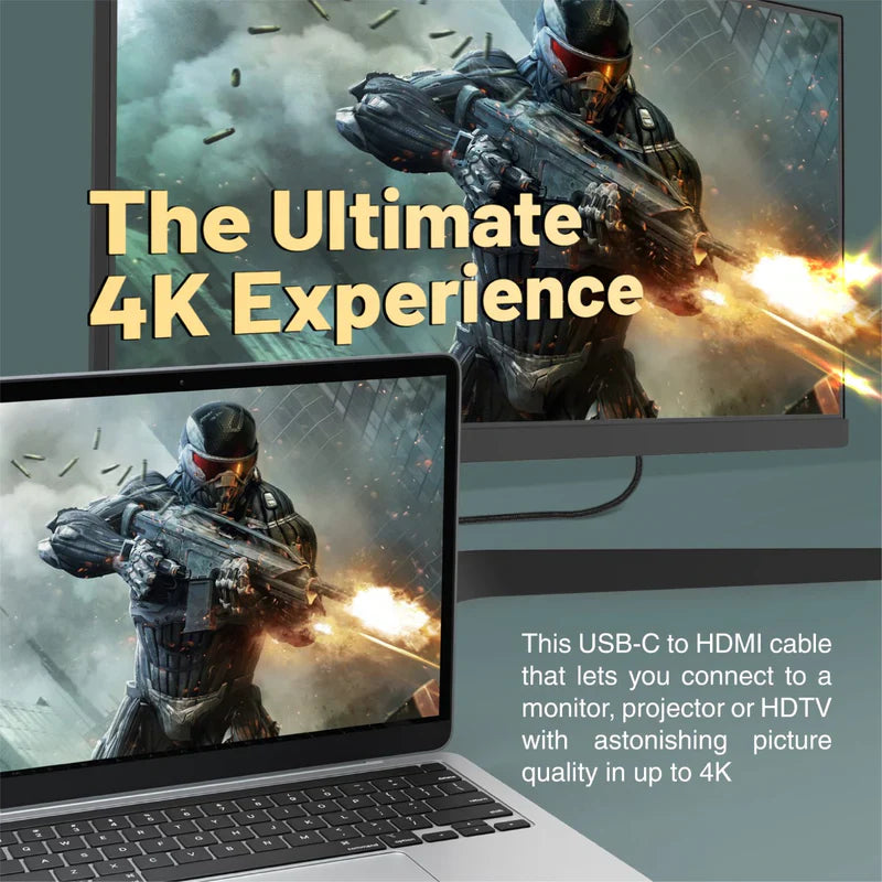 Promate 4K CrystalClarity USB-C to HDMI Cable