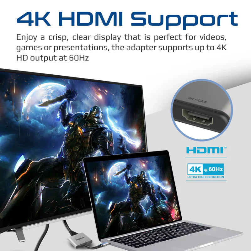 Promate 4K High Definition USB-C to Dual HDMI Adapter