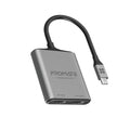 Promate 4K High Definition USB-C to Dual HDMI Adapter