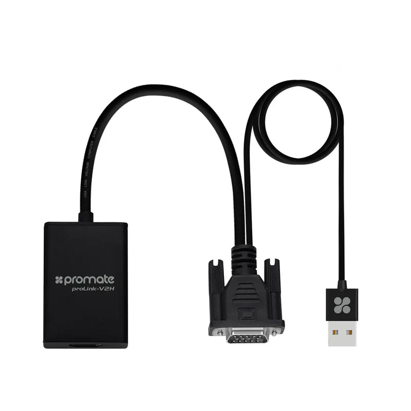 Promate Adaptor Kit with Audio Support VGA-to-HDMI