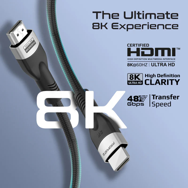 Promate Certified Ultra-High-Speed 8K@60Hz HDMI Cable 5 Meter