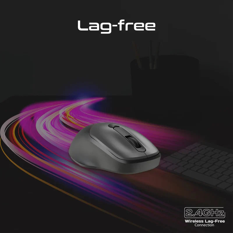 Promate EZGrip Ergonomic Wireless Mouse Black