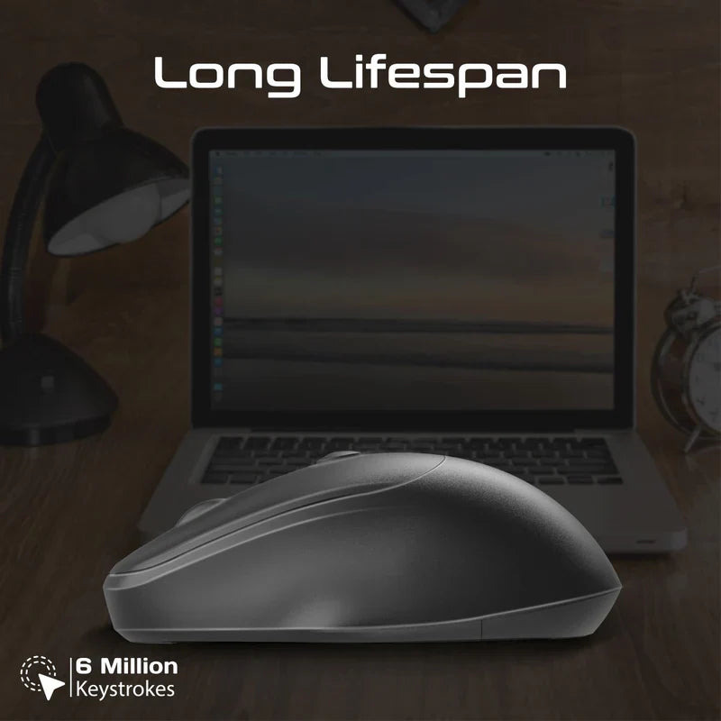 Promate EZGrip Ergonomic Wireless Mouse Black