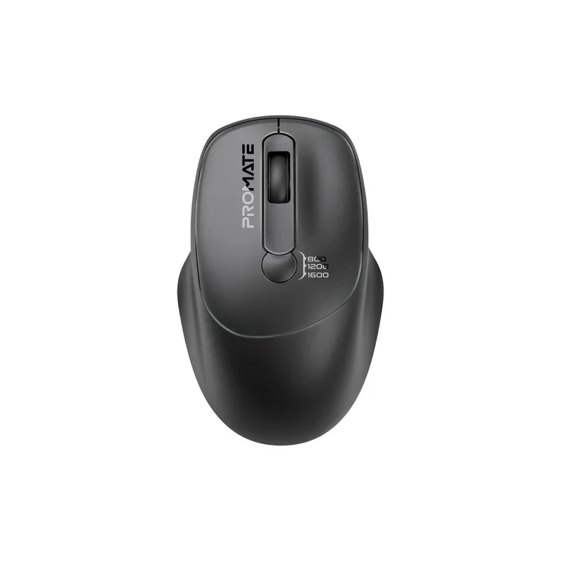 Promate EZGrip Ergonomic Wireless Mouse Black