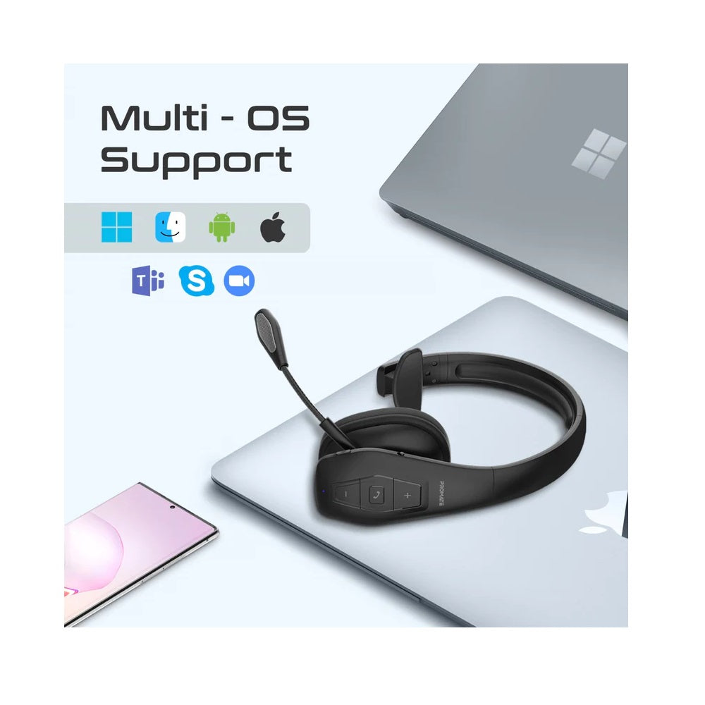 Promate Engage Pro Mono Bluetooth Headset Multiple Connectivity