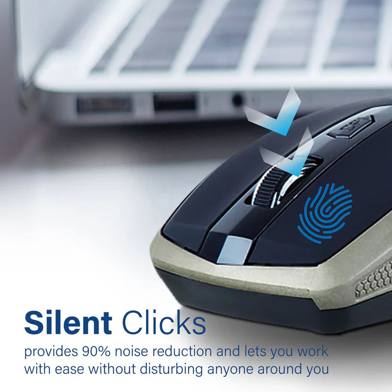 Promate Silent Switch Streamlined Wireless Mouse Gold