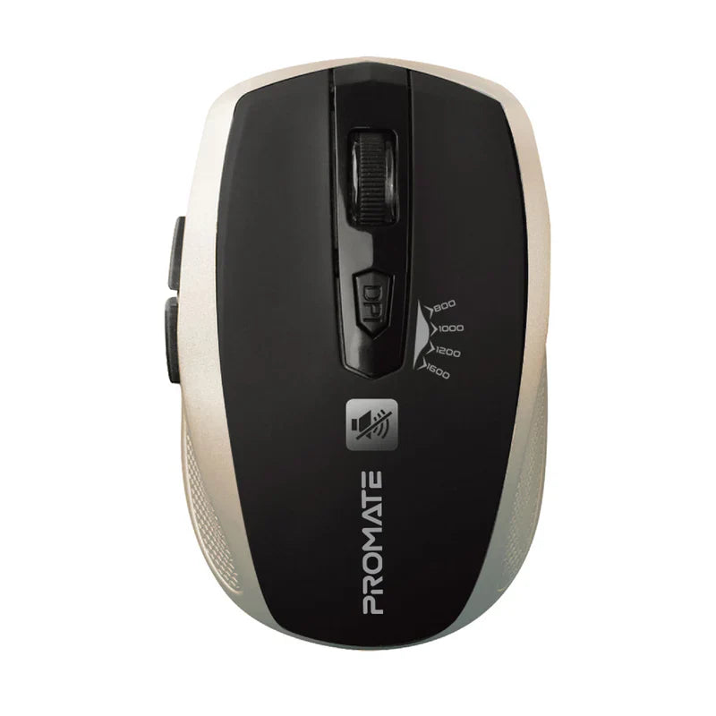 Promate Silent Switch Streamlined Wireless Mouse Gold