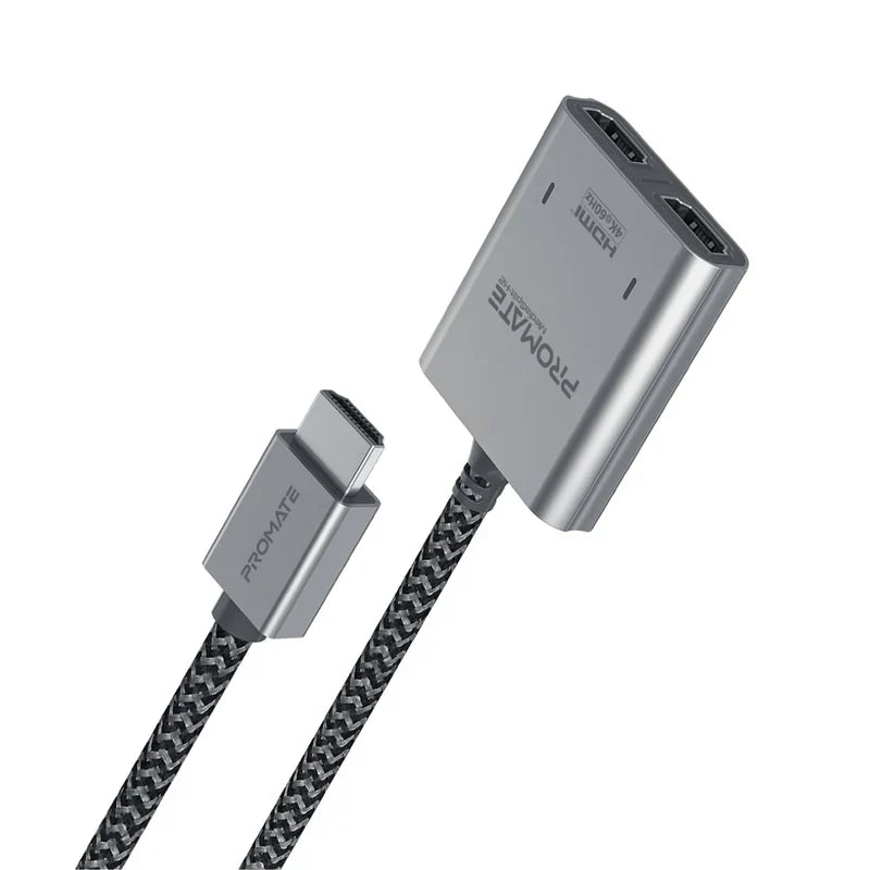 Promate Splitter Cable with Dual HDMI Ports 4K@60Hz HDMI