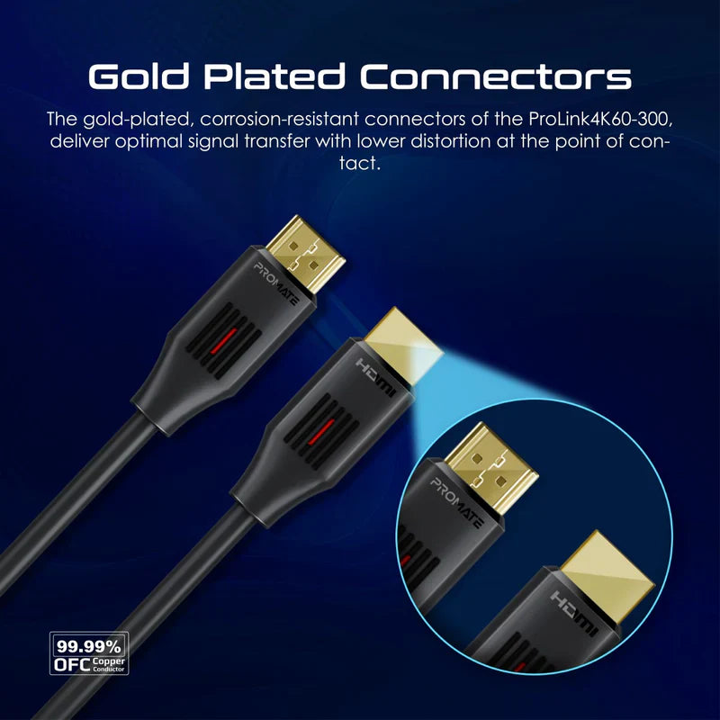 Promate Ultra-High Definition 4K@60Hz HDMI® Audio Video Cable