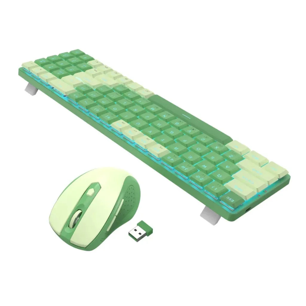 REDRAGON BS8772 Wireless Gaming Keyboard and Mouse Combo Green