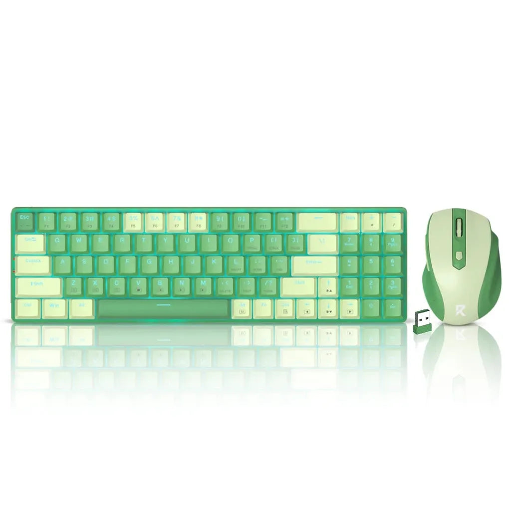 REDRAGON BS8772 Wireless Gaming Keyboard and Mouse Combo Green